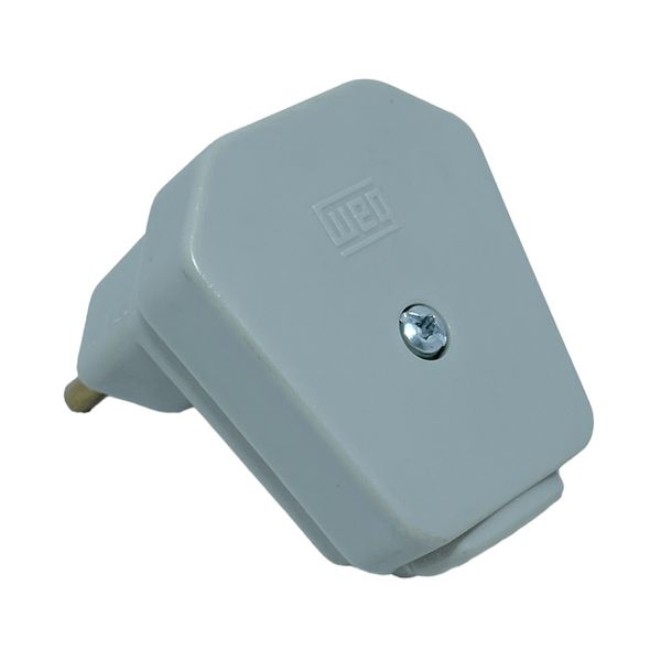 Plugue Macho 2P+T Weg 90° 10A 250V Cinza 13302173