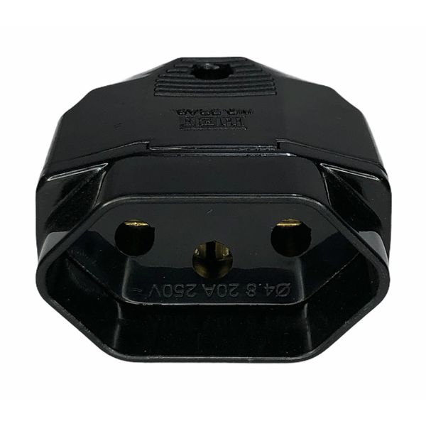 Plugue Femea 2P+T Weg 180° 20A 250V Preto 13303185