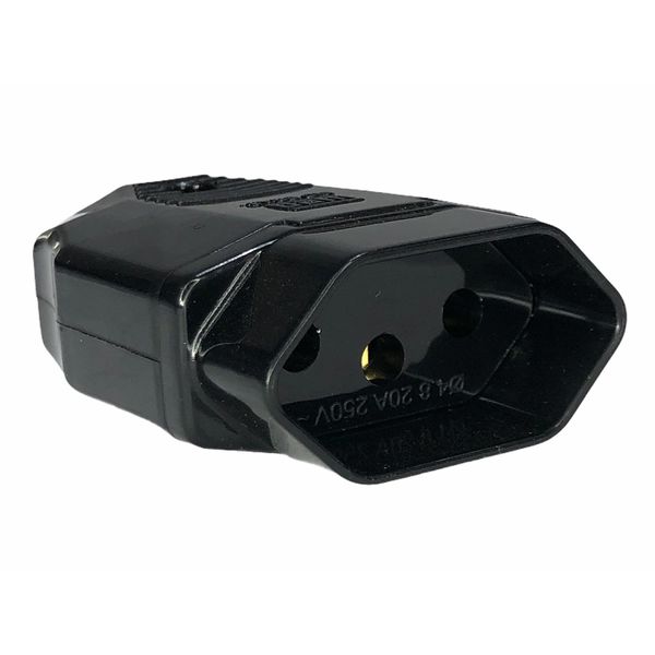 Plugue Femea 2P+T Weg 180° 20A 250V Preto 13303185