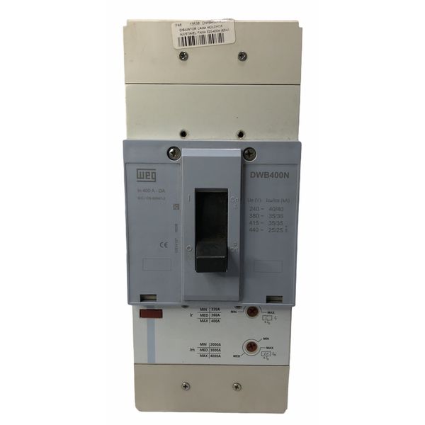 Disjuntor Caixa Moldada 400a Weg Dwb400n400-3da 35ka