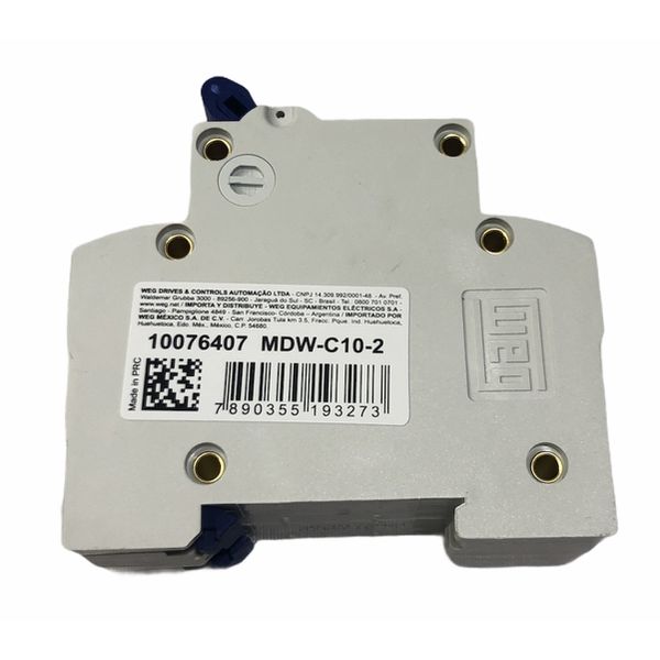 Disjuntor Bipolar Weg 10a Curva C 3ka MDW-C10-2 10076407