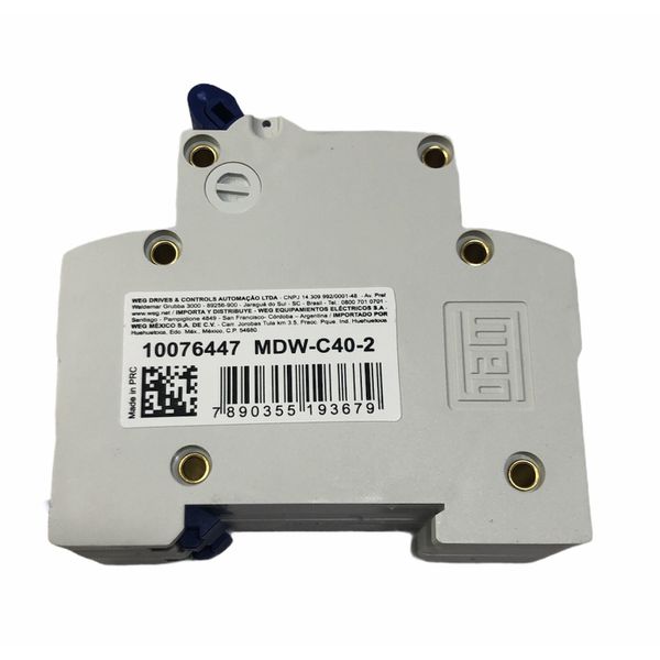 Disjuntor Bipolar Weg Din 40a Curva C 3ka MDW-C40-2 10076447