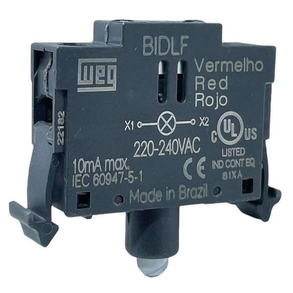 Bloco De Iluminação Led Vermelho 24vca/cc Botão Cswbidlf1e26