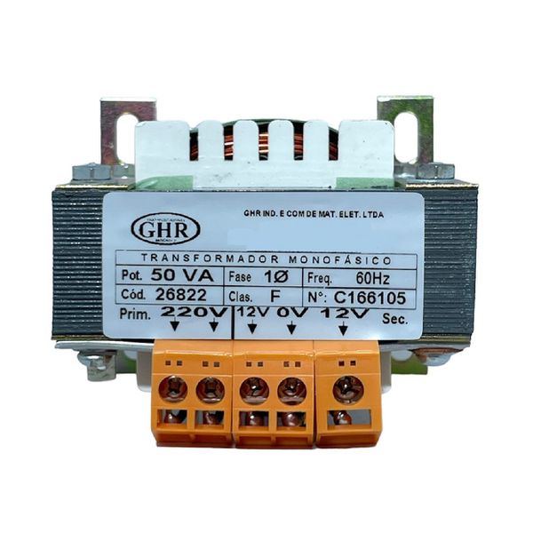 Transformador Monofásico De Comando 220V X 12V+12V 50VA GHR