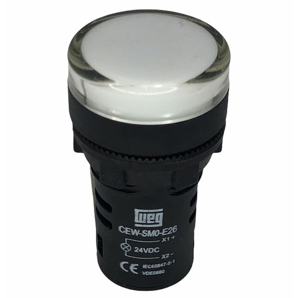 Sinaleiro De Led Branco Weg 22mm 24vca/vcc Ip54 Cew-sm0-e26