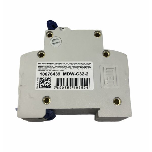 Disjuntor Bipolar Weg 25a Curva C 3ka MDW-C32-2 10076439