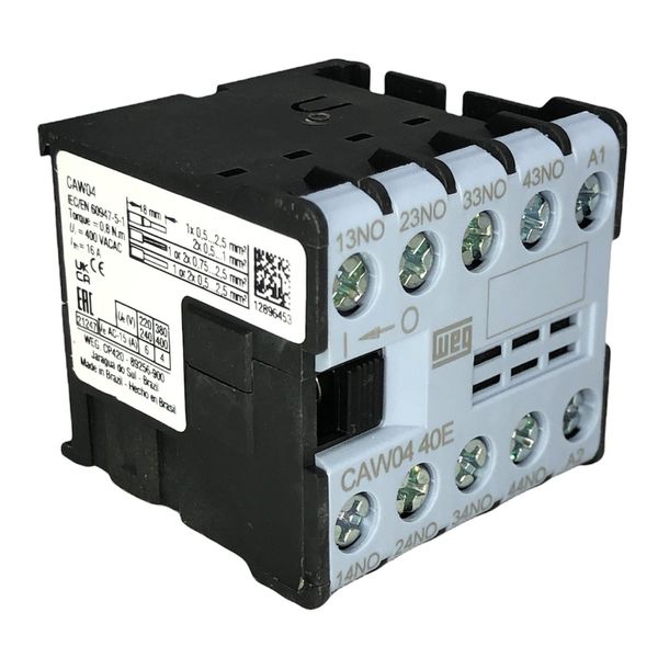 Mini Contator Auxiliar 6a 4na 110vca Weg Caw04-40-00-110