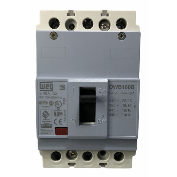 Disjuntor Caixa Moldada 40a Weg Dwb160b40-3dx (25ka 220v)