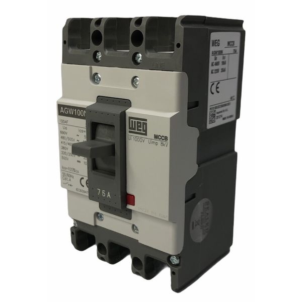 Disjuntor Caixa Moldada 75a Weg Agw100n-dx75-3 (65ka 220v)