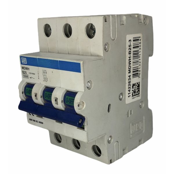 Disjuntor Tripolar 25A Curva B 440Vca 10KA Weg MDWH-B25-3
