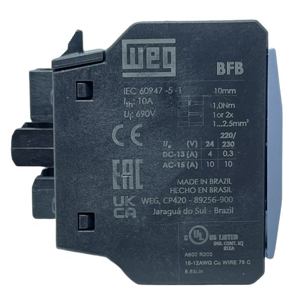 Bloco Contato Auxiliar Frontal 2NA+2NF P/ Contator Weg CWB 12123051