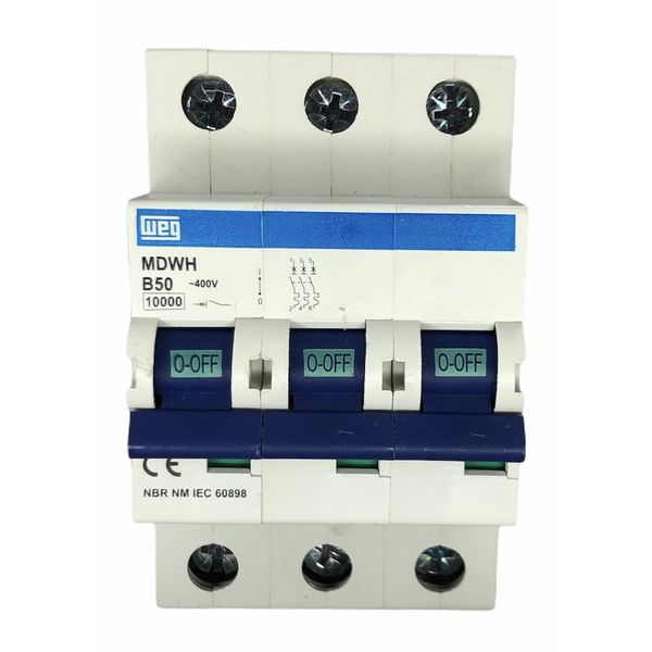 Disjuntor Tripolar Curva B 50A 10KA Weg 11422646
