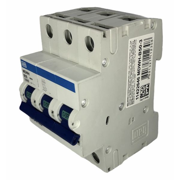 Disjuntor Tripolar Curva B 50A 10KA Weg 11422646