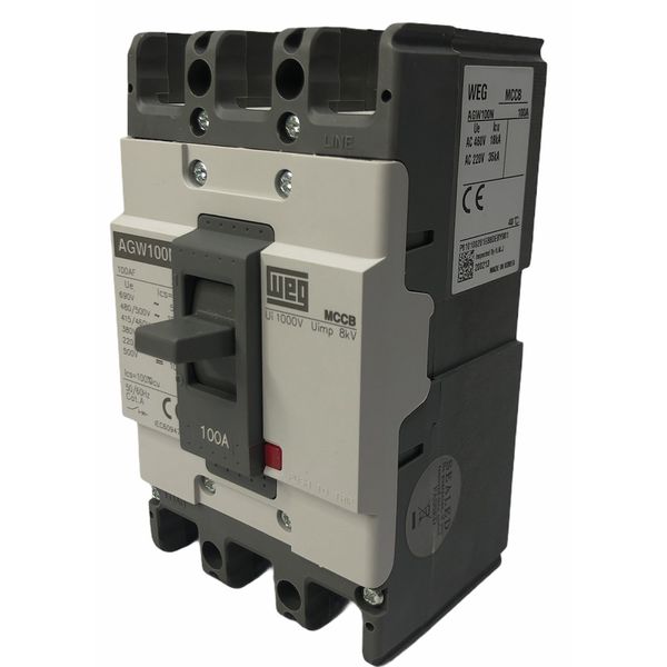 Disjuntor Caixa Moldada 100A Weg AGW100N-DX100-3 (65KA 220V)