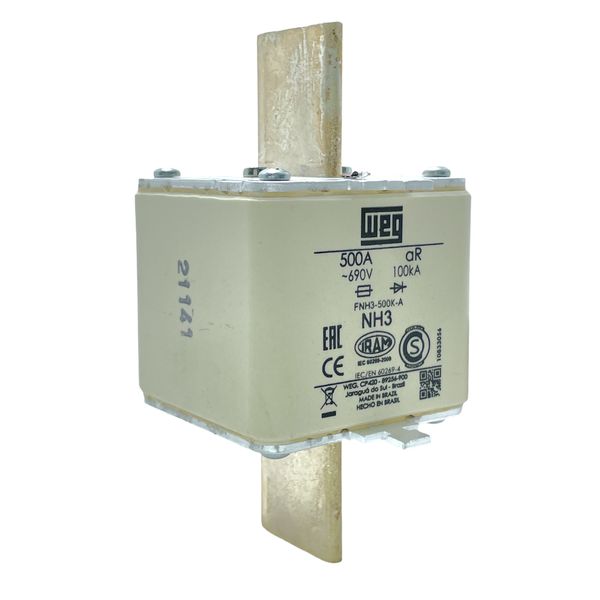 Fusivel Nh Weg 500a Ultra Rápido Classe Ar Fnh3-500k-a