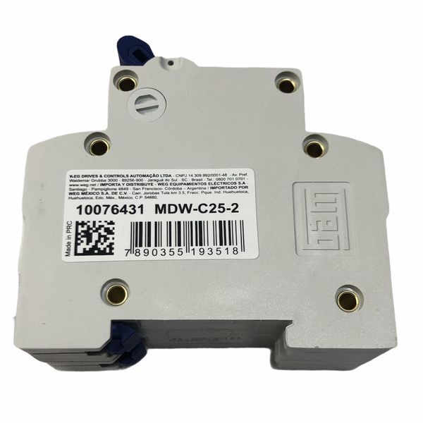 Disjuntor Bipolar Weg 25a Curva C 3ka MDW-C25-2 10076431