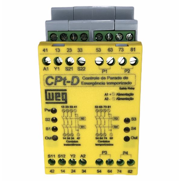 Controle De Parada De Emergência Weg Com Saída Temporizada Alimentação 24Vcc