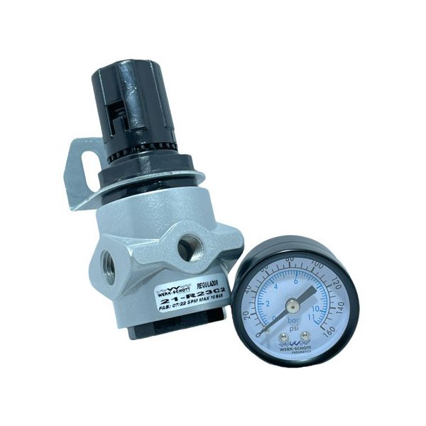 Regulador De Pressão De Ar Comprimido Werk 1/4 C/ Manometro