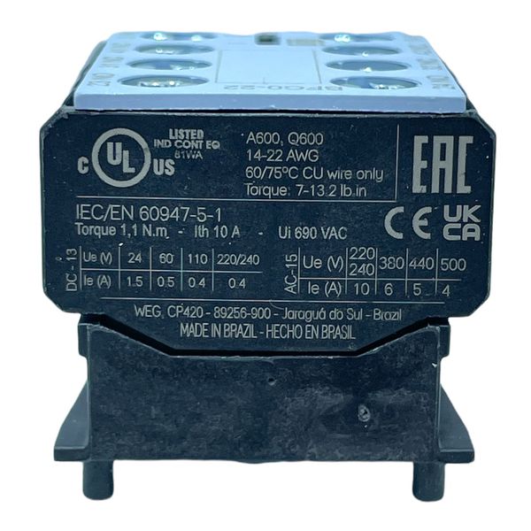 Bloco De Contato Auxiliar Frontal Weg 2NA+2NF 12499353