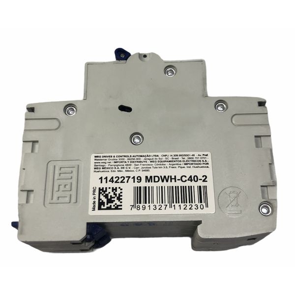 Disjuntor Bipolar 40A Curva C 440Vca 10KA Weg MDWH-C40-2