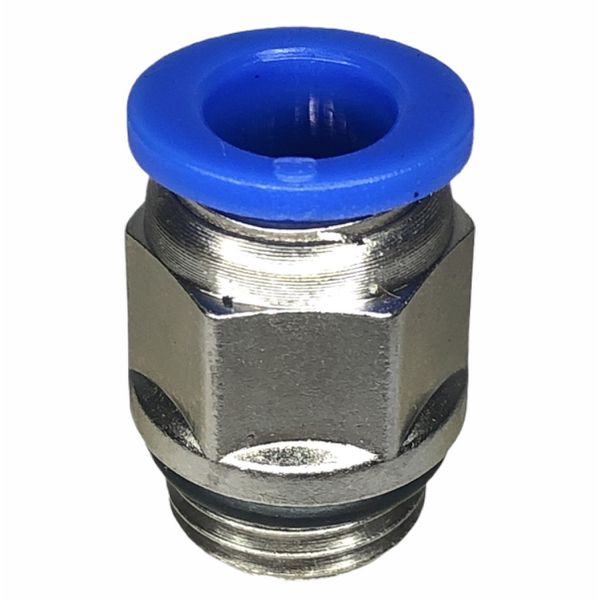 Conexão Pneumatica Reta Fluir Tubo 08mm x Rosca 1/4 BSP 