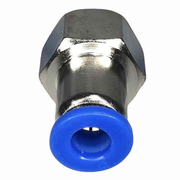 Conexão Pneumatica Reta Femêa Fluir Tubo 06mm x Rosca 1/4 BSP plastica Engate Rapido