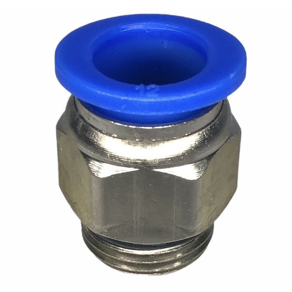 Conexão Pneumatica Reta Fluir Tubo 12mm x Rosca 3/8 BSP
