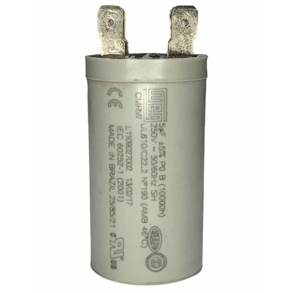 Capacitor Fixo De Polipropileno Weg 250V 5UF Terminal Faston Duplo