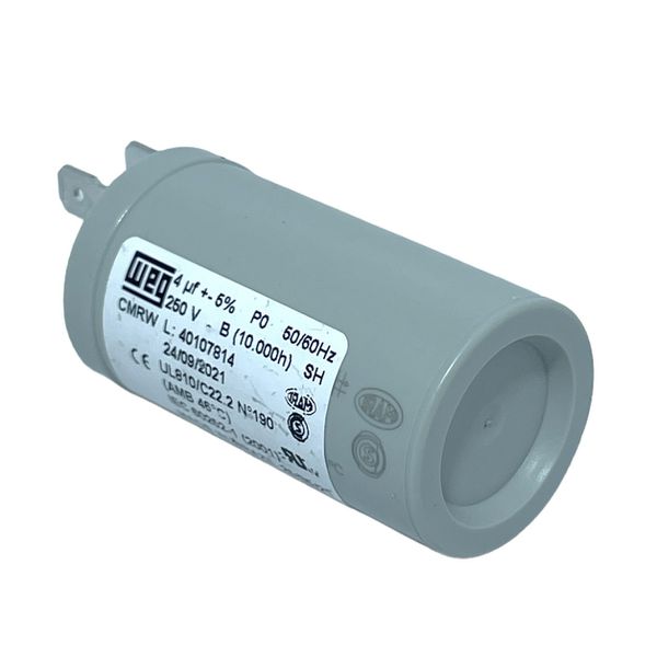 Capacitor Fixo De Polipropileno Weg 4UF 250V Term. Faston Duplo 10045873
