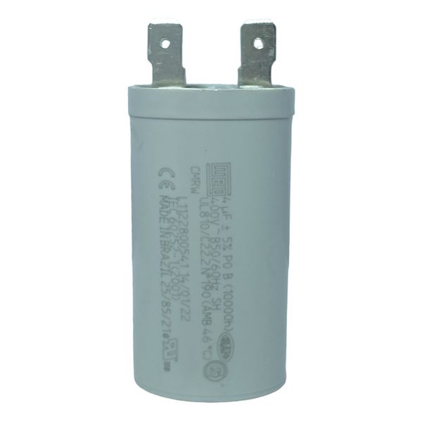 Capacitor Fixo De Polipropileno Weg 400V 4UF Terminal Faston Duplo