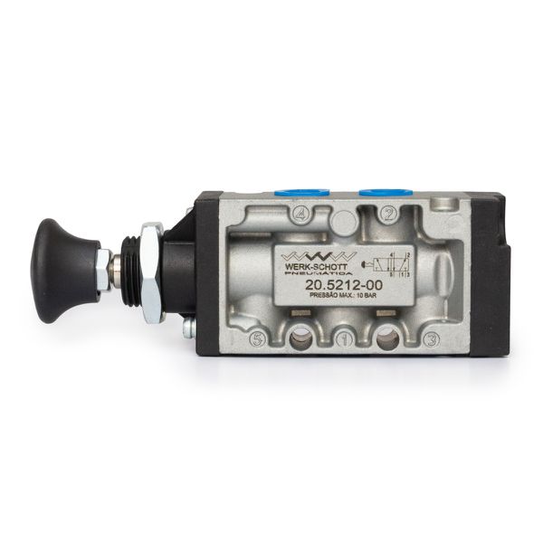 Valvula Pneumatica Botão Trava 1/4BSP 5 Vias 2 Posições Werk Schott