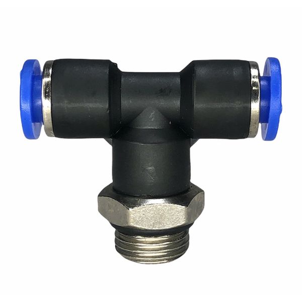 Conexão Pneumatica Tee Central Fluir Tubo 06mm x Rosca 1/4 BSP 