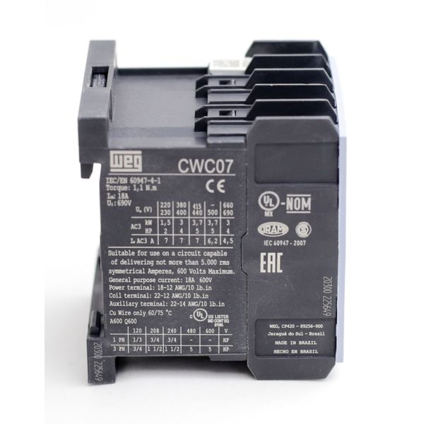 Contator Mini Weg 7a Cwc07 24vca 1na Weg 12486545