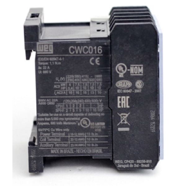 Contator Mini 16a Weg Cwc016 110vca 1na Weg 12486654