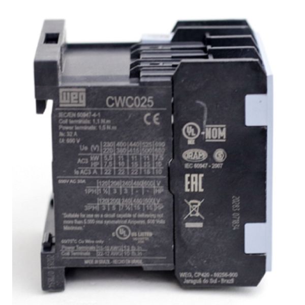 Mini Contator Weg Tripolar 22a 24vca Cwc025-00-30v04