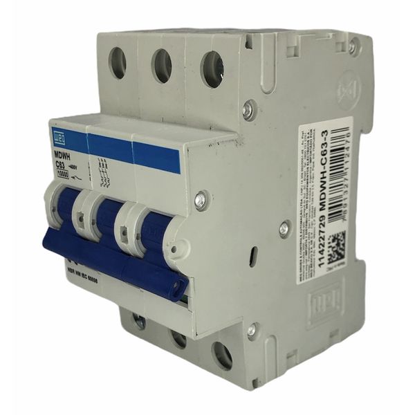 Disjuntor Tripolar 63A Curva C 440Vca 10KA Weg MDWH-C63-3