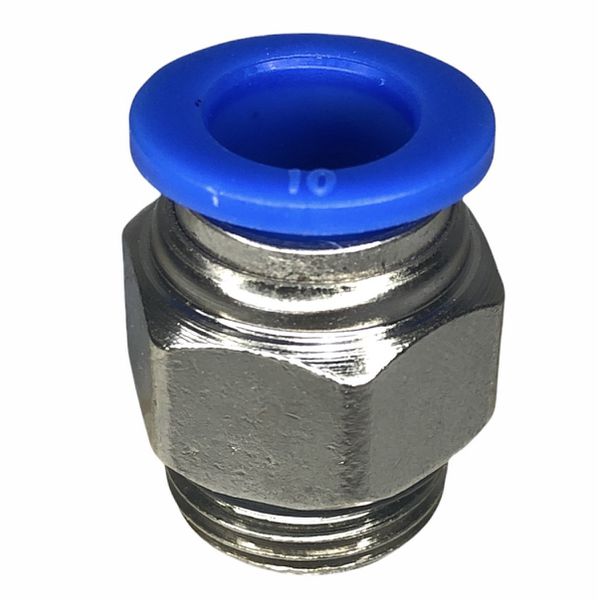 Conexão Pneumatica Reta Fluir Tubo 10mm x Rosca 3/8 BSP