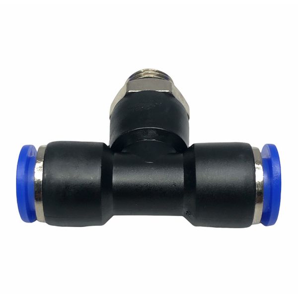 Conexão Pneumatica Tee Central Fluir Tubo 10mm x Rosca 1/4 BSP 