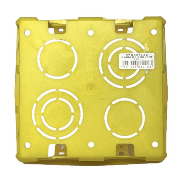 Caixa Quadrada 4 X 4 De Embutir Tramontina Amarela