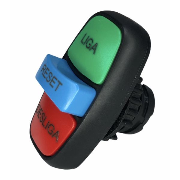 Frontal Botão Triplo Weg 22mm Liga/ Reset/ Desliga S/ Flange