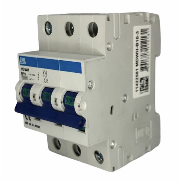 Disjuntor Tripolar 10A Curva B 440Vca 10KA Weg MDWH-B10-3