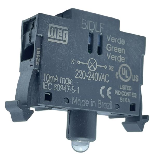 Bloco De Iluminação Led Verde 220vca Botão Weg Cswbidlf-2d66