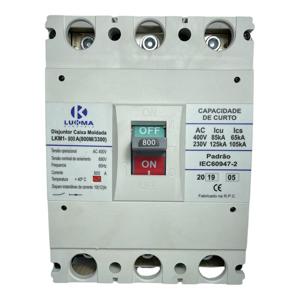 Disjuntor Caixa Moldada 800A 220-100KA/400-650KA Lukma