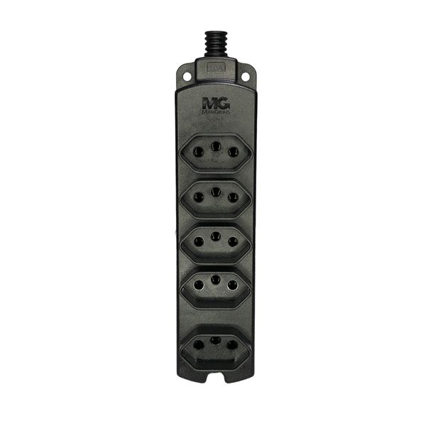 Tomada Múltipla 5 Tomadas 2P+T 10A Preto- Margirius