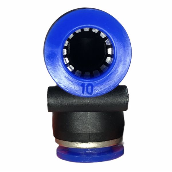 Conexão Pneumatica União Cotovelo Fluir Tubo 10mm Plastica
