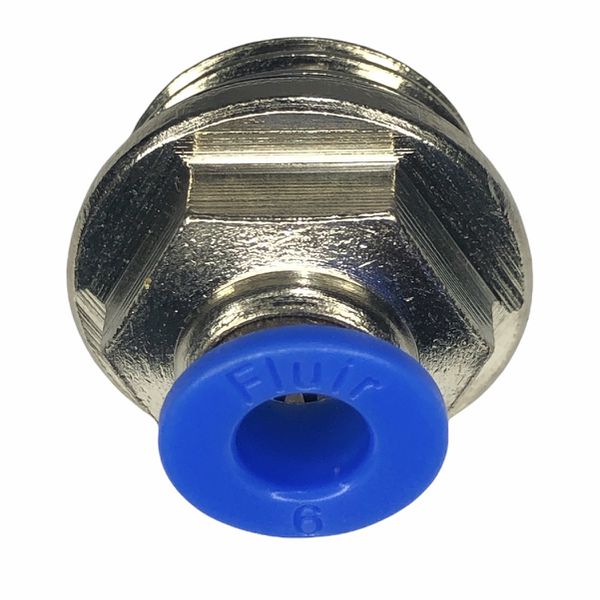 Conexão Pneumatica Reta Fluir Tubo 06mm x Rosca 1/2 BSP