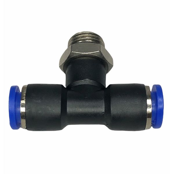 Conexão Pneumatica Tee Central Fluir Tubo 08mm x Rosca 1/4 BSP 