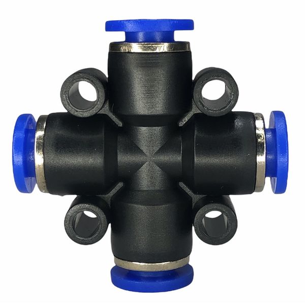 Conexão Pneumatica União Cruzeta Fluir Tubo 06mm Engate Rapido