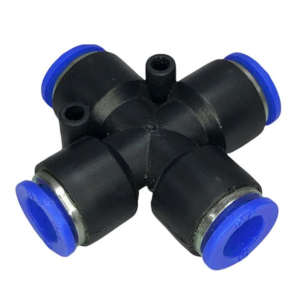 Conexão Pneumatica União Cruzeta Fluir Tubo 10mm Engate Rapido