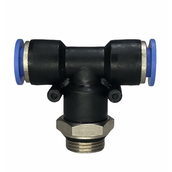 Conexão Pneumatica Tee Central Fluir 10mm x Rosca 3/8 BSP 